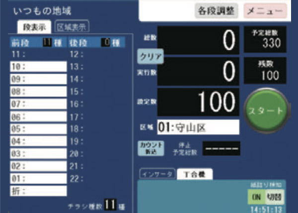 「区域で配り分け」も簡単に